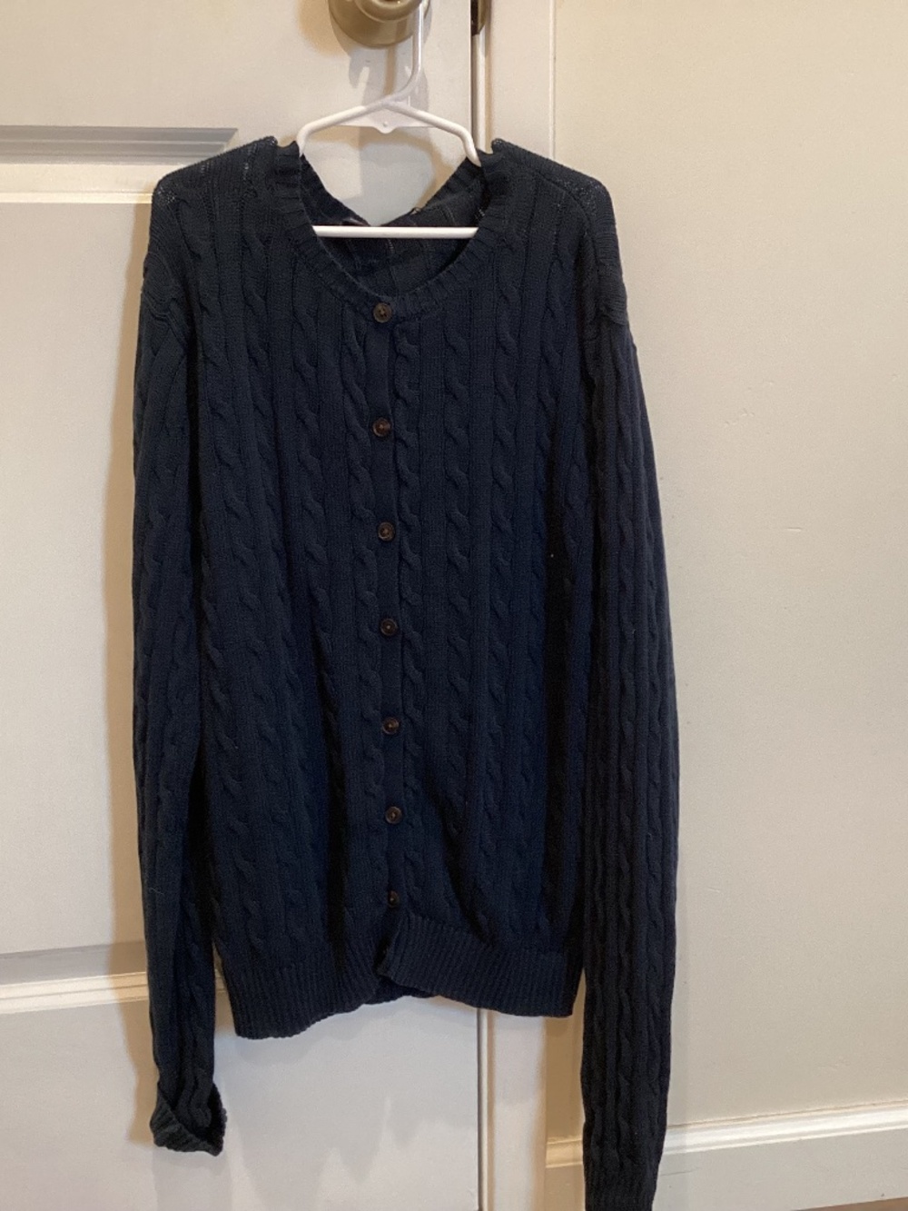 Brandy🩷melville Zoe cable knit cardigan, dark blue, XS/S